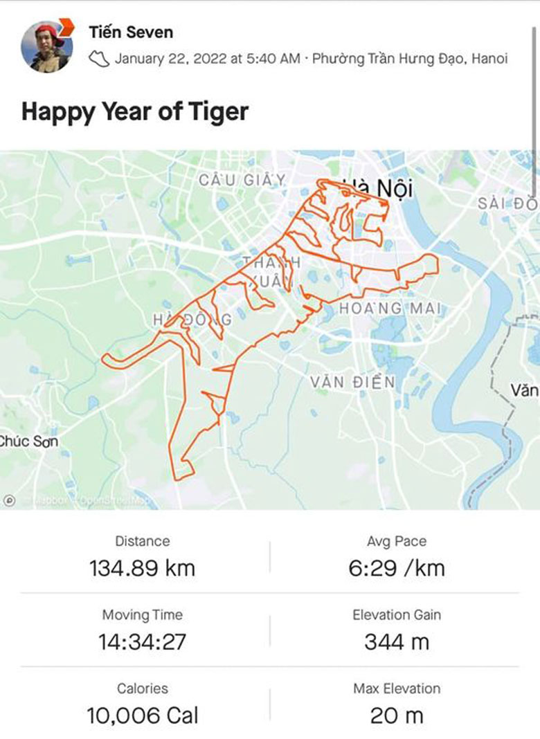 The movement athlete runs more than 100km to draw tiger pictures to celebrate the year of Nham Tiger - Photo 3