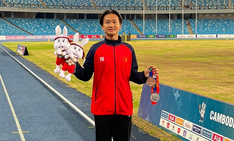 Tran Thi Nhi Yen won a bronze medal of 100m of Asia Athletics - Photo 2